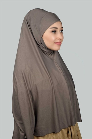 Altobeh Hazır Türban Peçeli Pratik Eşarp Tesettür Nikaplı Hijab - Namaz Örtüsü Sufle 3xl - Koyu Vizon Koyu Vizon