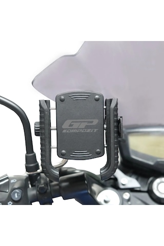 Gp Kompozit Ttr09 Universal Ayna Bağlantılı Titreşim Modüllü Telefon Tutucu Siyah Siyah