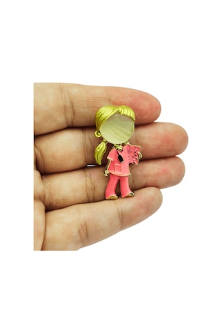 Şık Hemşire Figürlü Broş Pembe