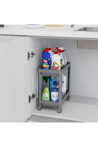 Orret Home 2 Katlı Tekerlekli Tezgah Altı Raf Organizer Düzenleyici Raf Ünitesi, Evye Altı Dolap İçi Düzenleyici Diğer 85765534