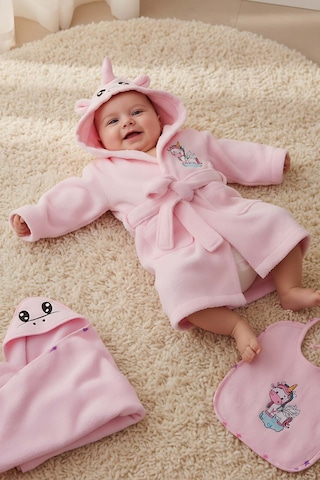 Unicorn Pembe %100 Pamuk Bebek Banyo Seti 0 - 24 Ay