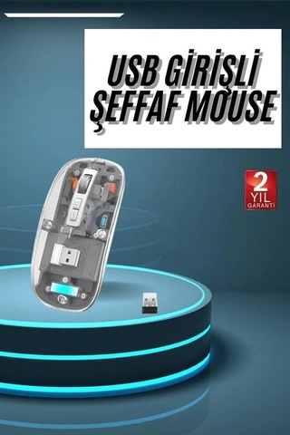 Şarjlı Bluetooth Kablosuz Mouse 2.4ghz Modlu Sessiz Standart