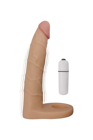 Erofoni Yeni Nesil Süper Realistik Titreşimli 16 CM Penise Takılan İlave Ek Vibratör Penis