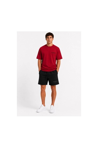 Hzr Wear Erkek Regular Fit Rahat Kesim %100 Pamuk Hafif Kalın Beli Bağcıklı Şort Siyah