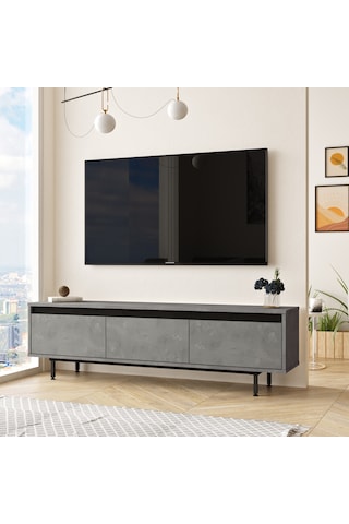 Robinhome Robin Home Diego Tv Ünitesi Tv Sehpası Metal Ayaklı 160Cm Beton-S