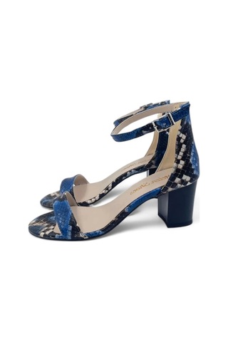 Lilac Mavi Kadın Tek Bantlı Şık Ve Zarif Topuklu Ayakkabı Mavi