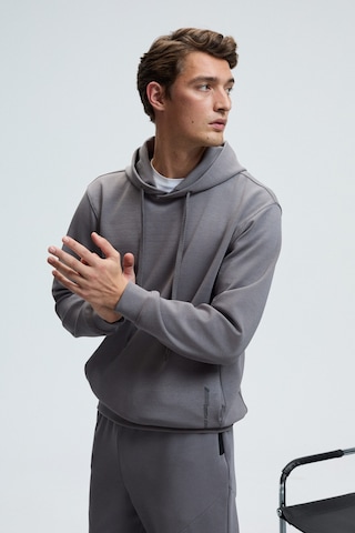 Grimelange DASHIELL Erkek Kapüşonlu Kordonlu Önü Baskılı Koyu Gri Sweatshirt