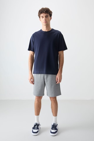 Air Jones Tommy Life Lacivert %100 Pamuk Kalın Yumuşak Dokulu Oversize Fit Basic Erkek T-shirt - 88353 Lacivert