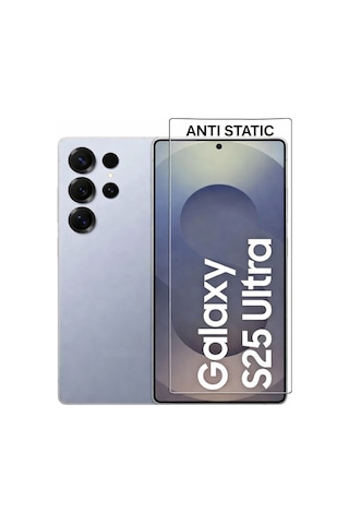 Samsung Uyumlu S25 Ultra Anti Statik Ekran Koruyucu Toz Tutmayan Kırılmaz Cam