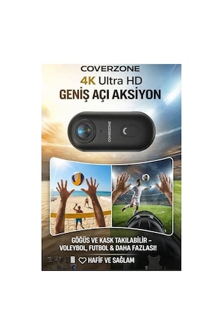 Göğüse Takılabilir Mıknatıslı Kolyeli 1080p Mini Geniş Açı Aksiyon Kamera Hafif Ve Kompakt Tasarım Spor, Koşu, Outdoor, Günlük Kullanım İçin Pov Kayıt Kamerası- Kask Kamera Siyah