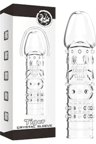 Truva Shop Criystal Sleeve Tiger Crystal Süper Kalite Silikon Penis Kılıfı