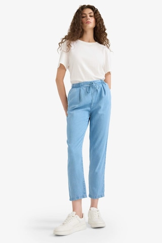 Defacto Pull On Carrot Fit Yüksek Bel Bilek Boy Akışkan Kumaş Yıkamalı Pantolon D8237AX25SM Mavi