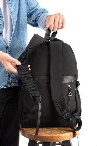 Ventis Qualty Okul Çantası Su Geçirmez Klinkır Kumaş Unisex Sırt Çantası Model 7d Siyah