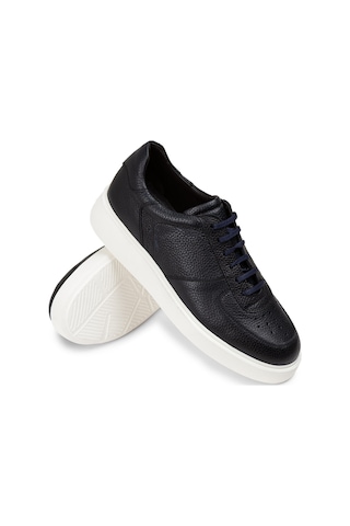 Deery Hakiki Deri Lacivert Erkek Sneaker Ayakkabı - 01965Mlcve01 Lacivert