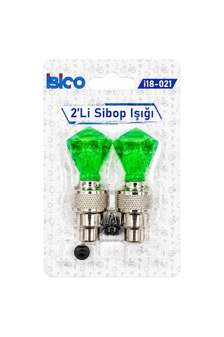 2pcs Yeşil Elmas Kesim Prizma Model Sibop Işık Pilli Bisiklet - Motor - Araç Hareket Sensörlü İ18-021 5705