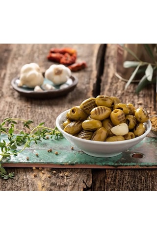Alan Izgara Yeşil Zeytin Cam Kavanoz 300 G E