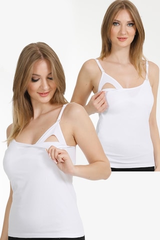 2li Hamile Emzirme Atleti Beyaz-beyaz Beyaz - Beyaz