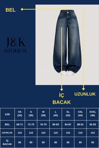 J&kstores Baggy Salaş Pocket Bol Paça Retro Görünümlü Jean Pantolon Yeşil Tint