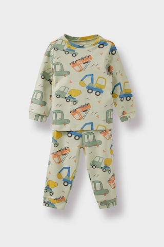 Defacto Erkek Bebek Pijama Takımı Araç Baskılı Uzun Kollu Üst Uzun Alt F0546a525augn1181 Yeşil