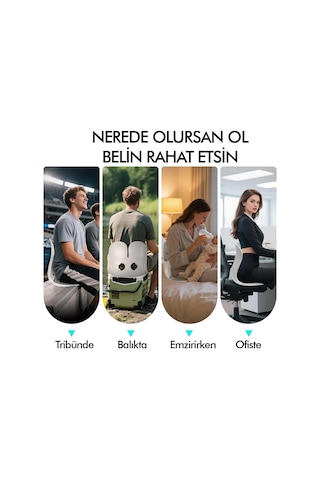 Ergonomik Bel Destekli Oturma Minderi Postür Düzeltici İş Ev Ve Araç Kaymaz Sırt Ve Koltuk Yastığı