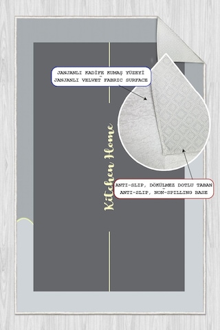 Dijital Baskılı Dekoratif Kaymaz Taban Yıkanabilir Kıtchen Home Halı Mutfak Halısı Yolluk Salon Halısı