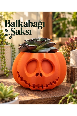 Dekoratif Balkabağı Tasarımlı Saksı Dekoratif Balkabağı Tasarımlı Saksı
