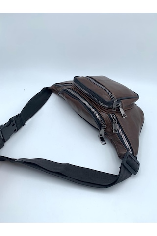 Nahitatyana Unisex Kahve Çok Cepli Hakiki Deri Freebag Bel Çantas Kahve - Kahve