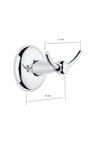 Tema Minimal Banyo İkili Askılık Bornozluk Havlu Askısı Krom Krom