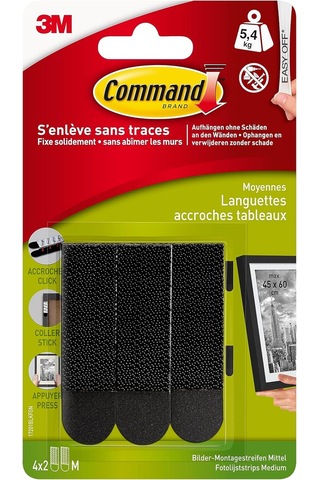 Command Resim Montaj Şeritleri 17201blk, Orta Boy, Siyah, 4 Set