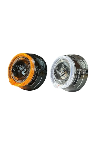 3 İnç Bi Xenon Mercek + Cy6 Model Turuncu Beyaz Sinyalli Angelli Kapak Set