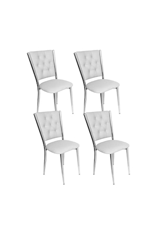 Beymobilya Kapitoneli Sandalye (Deri) (4 Adet)