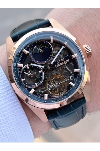 Slazenger Otomatik Seri Mehtap Ve Güneş Kadranlı İtalyan Bileklik Hediyeli Erkek Kol Saat Esl.2559.6 Rose Gold