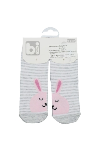 Bibaby Rabbit 2'li Bebek Çorap 68216 Gri