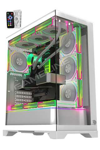 Gameline Artıst 7x Argb Kumandalı Fan Usb 3.0 E-atx Gaming Bilgisayar Kasası Beyaz
