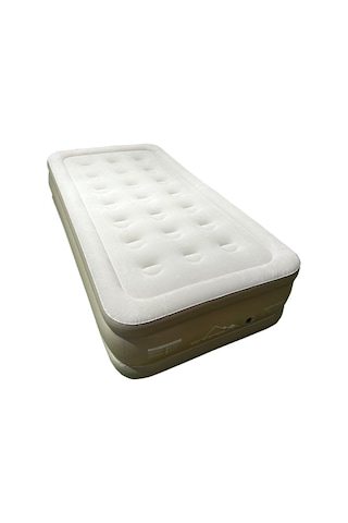 Campout Yüksek Tek Kişilik Şişme Yatak Krem Bej