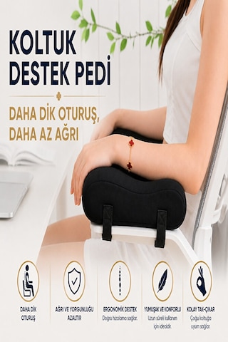 Ergonomik Çift Taraflı Visco Kol Destek Pedi Kolçak Ve Dirsek Destek Minderi 2 Li Set