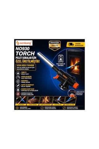Senbang No930 Torch Uzun Ağızlı Pürmüz Başlık Pelet Sobası İçin Kamp Gazı Uyumlu 1300 C Diğer