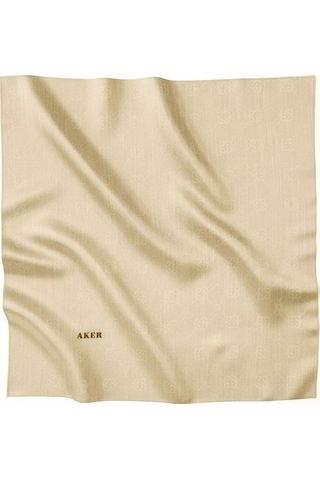 AKER Logolu İpek Koton Jakar Eşarp 7071976-933 - 95 X 95 / 932 932