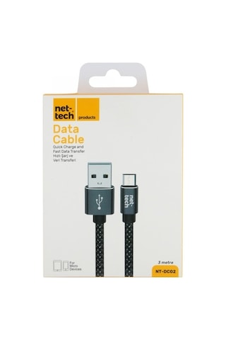 Nettech NT-DC02 İp Örgü 300 CM Micro Data Kablo
