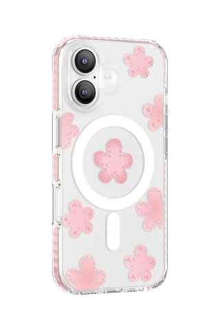 İphone 17 Uyumlu Kılıf M-safe Şarj Özellikli Zore Paris Elvo Sert Pc Kapak Pembe