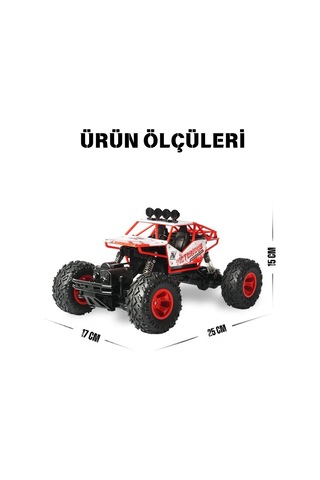 Oyuncak 4x4 Uzaktan Kumandalı Rock Crawler Off Road Aracı 4 Çeker Şarjlı 20 Dk Kullanım Kırmızı