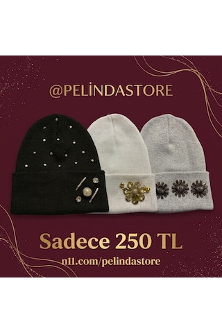 Pelinda Özel Tasarım Bere 063 açık gri