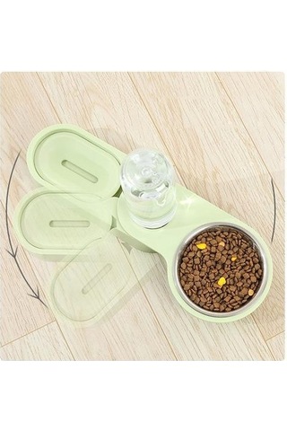 Soulader Otomatik Kedi Mama Ve Su Kabı Yükseltilmiş Ayaklı Beslenme Seti Evcil Hayvan Yemek Kabı Suluk Aksesuarları