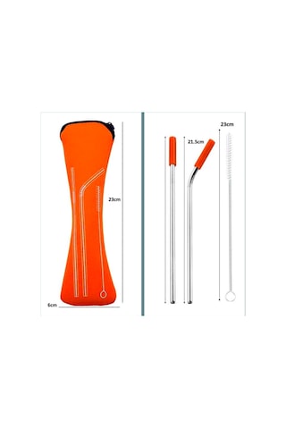 Omeniv 304 Çelik Metal Pipet Set 6 Parça Kamp Outdoor Bahçe Parti