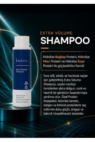 Ekstra Hacim Şampuanı Hidrolize Buğday Proteini - Hidrolize Mısır Proteini - Hidrolize Soya Proteini - 400 Ml Hacimsiz - İnce Telli