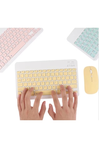 Platoon PL-388 Kablosuz Bluetooth Şarjlı Q Klavye Mouse Set
