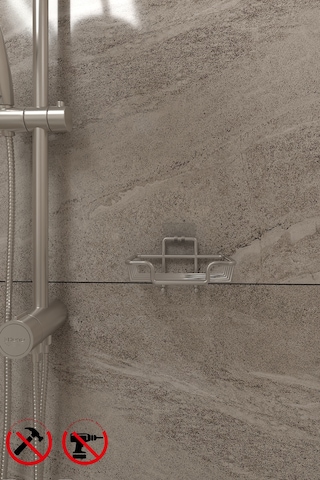 Alper Banyo Krom Güçlü Yapışkanlı Duvara Asılabilir Sabunluk - Metal Katı Sabunluk - Mutfak Sabunluğu