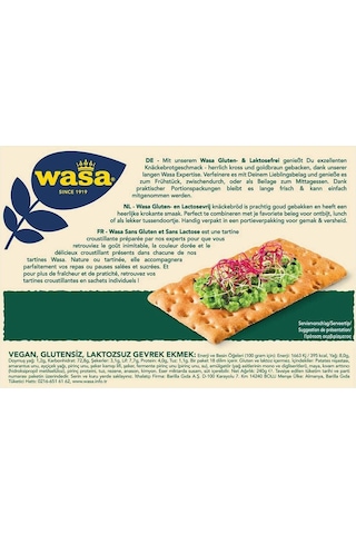 Wasa Glutensiz Gevrek Ekmek 2 x 240 G