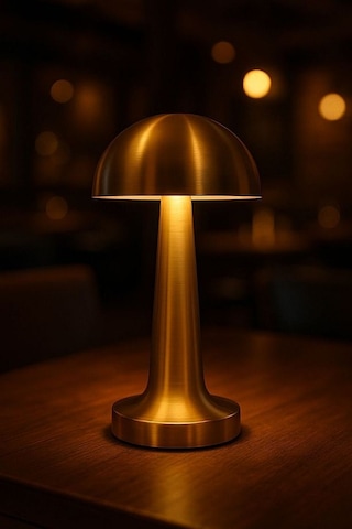 Lizbon 3 Işık Renkli Şarjlı Dim Edilebilir Masa Lambası Gold