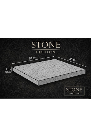 %100 Doğal Bazalt Steak Pişirme Taşı Mangal Taşı Fırın Taşı 30x30x2 Cm